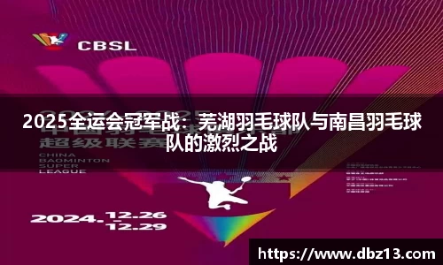 2025全运会冠军战：芜湖羽毛球队与南昌羽毛球队的激烈之战