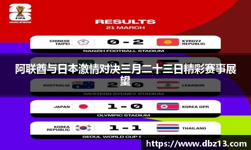 阿联酋与日本激情对决三月二十三日精彩赛事展望